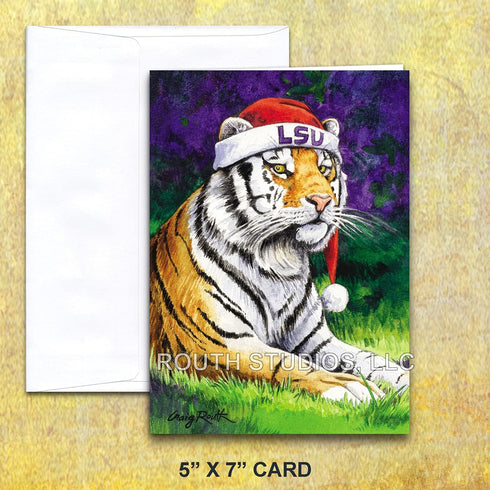 LSU Christmas Card with Recipe - LSU Christmas Cat in the Hat...