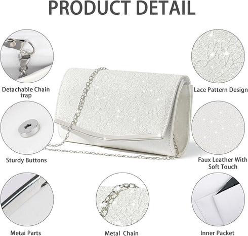 Evening Bag Clutch Purses for Women, Sparkling Envelope Crossbody Handbags Clutches Bags for Cocktail Prom Party...