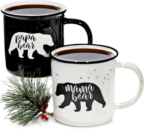 Mama Bear Papa Bear Mug Set of 2, Mom Dad Gift, Parents Couple Coffee Mug...