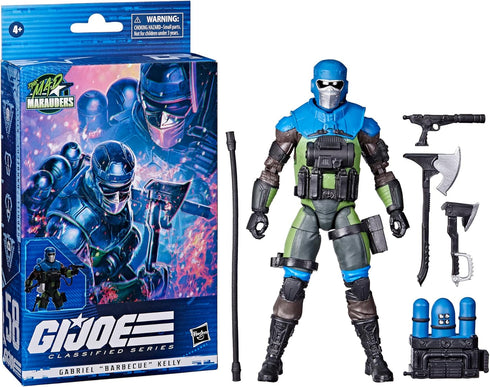 G.I. Joe Classified Series Mad Marauders Gabriel “Barbecue” Kelly Action Figure 58 Collectible Premium Toy 6-Inch-Scale Custom Package Art...