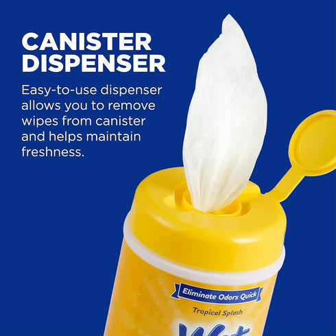 Wet Ones for Pets Deodorizing Multi-Purpose Dog Wipes With Baking Soda | Dog Deodorizing Wipes For All Dogs in Tropical Splash Scent, Wet Ones Wip...