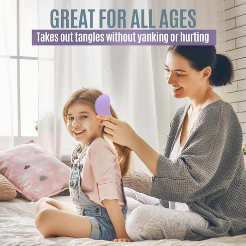 Detangling Hair Brush For Kids And Adults, Gentle Hair Care Brushes With Soft Flexible Bristles For Straight, Natural, Curly, Dry, Or Wet Styling,...
