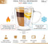 DLux Lungo 5.4oz Coffee Cups Double Wall, Clear Glass set of 2 Glasses with Handles, Insulated Borosilicate Glassware Tea Cup...