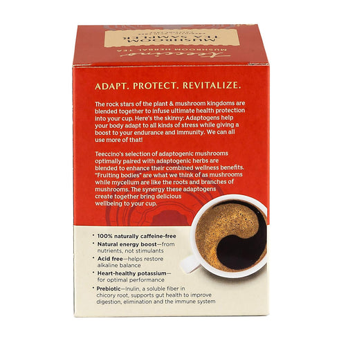 Teeccino Mushroom Herbal Tea - Mushroom Adaptogen Tea Sampler - 12 Tea Bags - Support Your Health With Mushrooms and Adaptogenic Herbs, Prebiotic,...