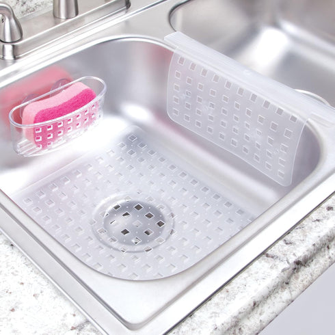 iDesign Plastic Kitchen Sink Protector Grid for Kitchen, Bathroom, Basement, Garage, The Euro Collection - 11" x 12.5", Clear...