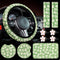 Frienda 10 Pcs Flowers Vintage Groovy Car Accessories Set Floral Steering Wheel Cover Flowers Car Air Vent Clips Center Console Armrest Cushion Ca...