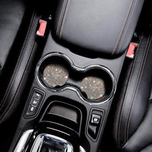 5 PCS Crystal Diamond Bling Steering Wheel Cover Car Rhinestone Sticker for Car Start Button Starter Ring Car Interior Accessories (Rainbow)...