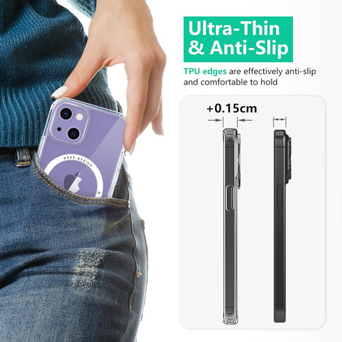 ONES for iPhone 14 Plus Case, Hybrid Magnetic Phone Case, Compatible with MagSafe, Military Grade Protection, Shockproof Airbag, Anti-Yellow Silic...