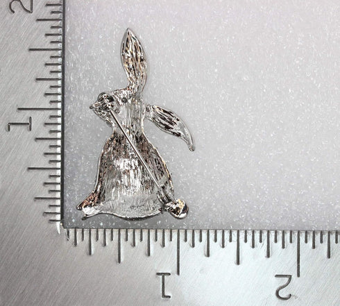 Faship Gorgeous Rhinestone Crystal Bunny Rabbit Pin Brooch for Easter...