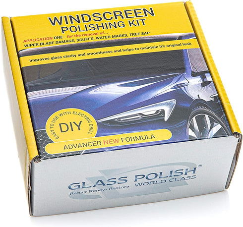 GLASS POLISH DIY 3” Windshield Polishing Kit for Car Glass Restoration, Remove Wiper Blade Damage, Fine Scratches, Haziness, and Water Spots, Rest...