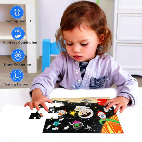 Puzzles for Kids Toddlers Ages 3-5, 36 Piece Space Jigsaw Puzzles for Children Birthday Party Favor, Learning Educational Toys for 3 4 5 6 7 8 Yea...