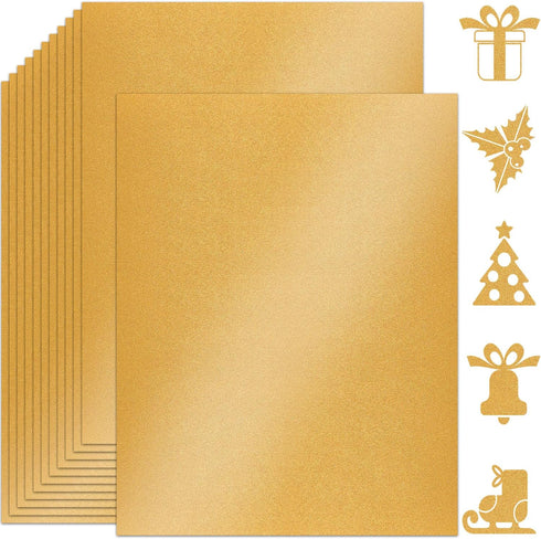 25 Sheets Gold Shimmer Cardstock Paper 8.5'' x 11'', 250gsm/92lb Double Sided Pearlescent Paper for Scrapbook, Invitations, Printing and DIY Cards...