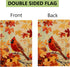 Fall Cardinal Garden Flag, Thanksgiving Red Bird Maple Leaf Garden Flag, Autumn Yard Home Decor Welcome Flag, 12x18 Inch Double Sided Burlap, Outd...
