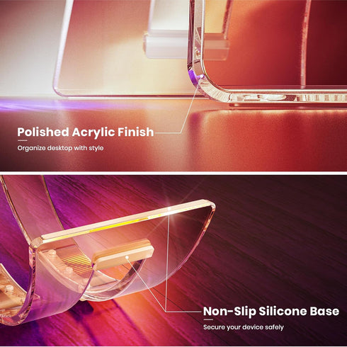 Acrylic Vertical Laptop Stand for Desk,Acrylic Invisible Desktop Notebook Dock,Vertical Laptop Holder Space-Saving Organizer for All MacBook, Surf...