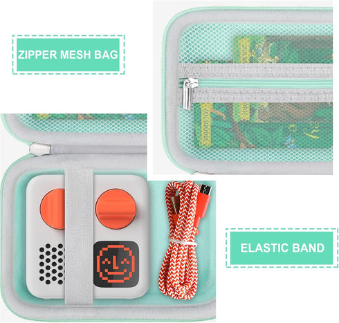 Hard Travel Case for Yoto Mini (2024 Edition) Kids Screen-Free Bluetooth Audio Player, Storage Holder Protection Case with Zipper Mesh Pocket for ...