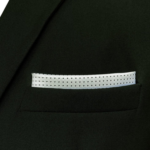 S&W SHLAX&WING Mens Pocket Squares White with Black Dots for Suits Foulard...