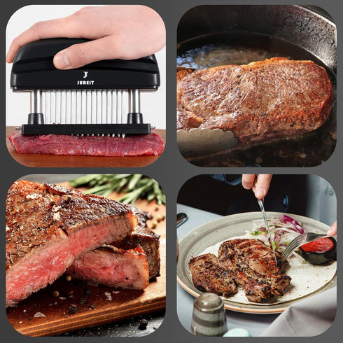 Jureit Meat Tenderizer - Meat Tenderizer Tool with 48 Stainless Steel Needle Blades for Tenderizing BBQ Marinade Beef Chicken Steak Pork - Kitchen...