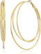 Guess Smooth and Textured Wire Gold Hoop Earrings...