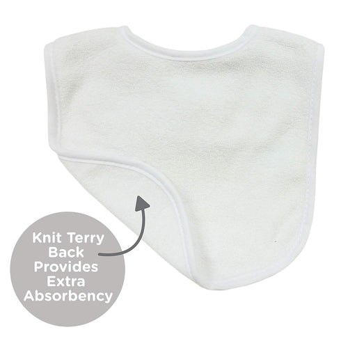 Neat Solutions 2-Ply Knit Terry Solid Color Feeder Bibs in White - 20 Pack...