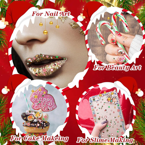 250 Grams Christmas Fake Chocolate Candy Sprinkles Tiny Polymer Clay Embellishments Xmas Polymer Clay Slices Soft Clay DIY Decoration for Resin Na...