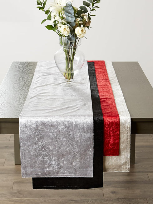 DII Velvet Collection Tabletop, Table Runner, 14x108, Black...
