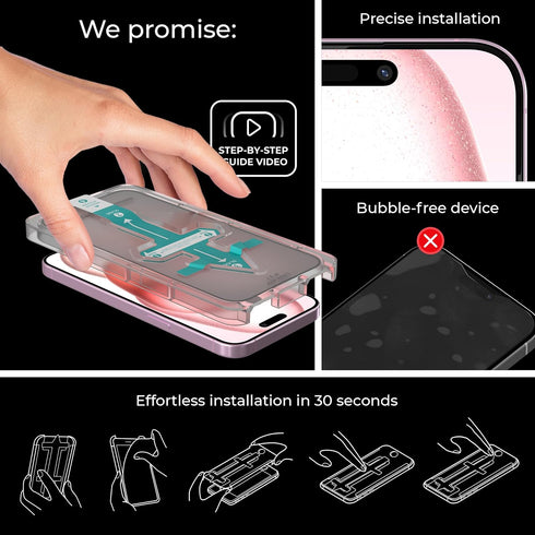 Deppa [2 Pack Premium Screen Protector for Iphone 15 (6.1') Tempered Glass 3D Edge to Edge Full Coverage |Case Compatible| with Easy Install Kit T...