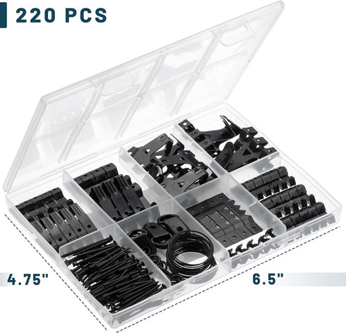 Mr. Pen- Picture Hanging Kit, 220pc, Black, Picture Hangers, Nails for Hanging Pictures, Wall Hangers, Picture Hanging, Picture Hanging Hooks, Fra...