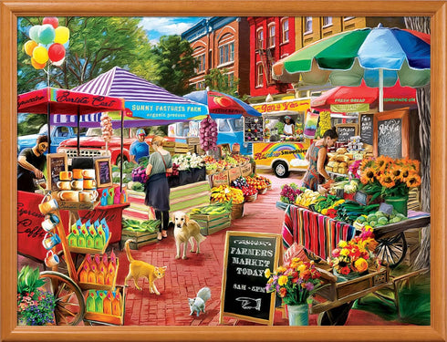 MasterPieces 750 Piece Jigsaw Puzzle for Adults, Family, Or Youth - Town Square Booths - 18"x24"...