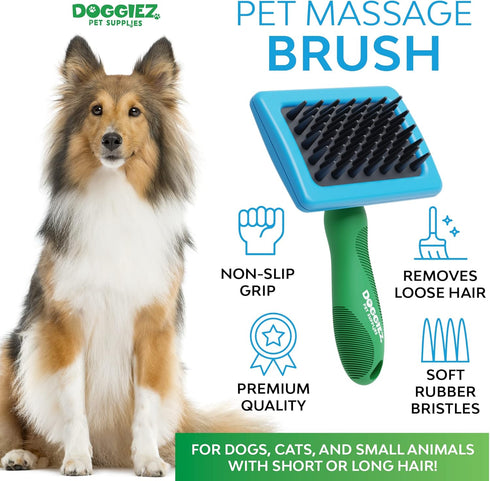 Massage Brush with Soft Silicone Bristles - Pet Brush - Cat Brush for Pet Massage - Pet Bath Grooming Dog Bath Brush - Rubber Scrubber Brush for D...