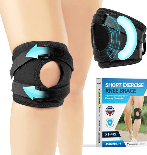BraceAbility Patella Tracking Pain Knee Brace - Extra-Large Running, Exercise, Athletic Support Sleeve Stabilizer for Kneecap Dislocation, Tendoni...