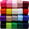 5/8 Inch Wide Solid Color Double Sided Polyester Satin Ribbon 20 Colors X 2 Yard Each Total 40 Yds Per Package...