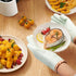 Silicone Oven Mitts and Pot Holders Heat Resistant Kitchen Green Oven Mits Mittens Set Ove Oven Gloves Original with Fingers for Grill BBQ Baking ...