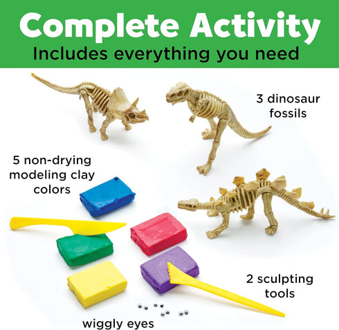 Creativity for Kids Create with Clay Dinosaurs - Build 3 Dinosaur Figures with Modeling Clay, small...
