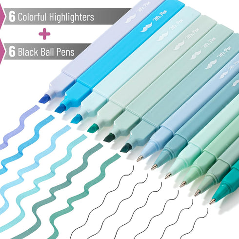 Mr. Pen- Aesthetic Highlighters and Pens No Bleed, 12 Pack, Forest Green Color Bible Highlighters No Bleed, Black Ink Bible Pens, Highlighter Pens...