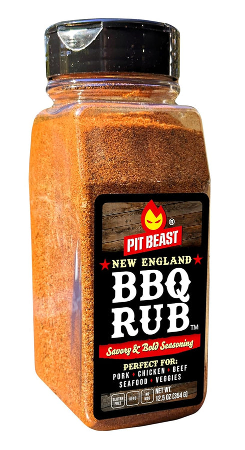 Pit Beast New England BBQ Rub | Keto, Sugar-Free, 0 Carbs, NO MSG, Gluten Free | Savory and Bold Barbecue and Grill Seasoning for Chicken, Burgers...