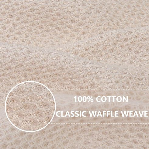 Homaxy 100% Cotton Waffle Weave Kitchen Dish Towels, Ultra Soft Absorbent Quick Drying Cleaning Towel, 13x28 Inches, 4-Pack, Beige...