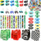 110 Pcs Video Game Party Favors, Gamer party Favors - 12 sets of Gaming Birthday Goodie Bags Included Gift Bags, Game Keychain, Slap Bracelet, Sti...