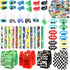 110 Pcs Video Game Party Favors, Gamer party Favors - 12 sets of Gaming Birthday Goodie Bags Included Gift Bags, Game Keychain, Slap Bracelet, Sti...