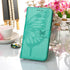 for Samsung Galaxy A12 Flip Cover Phone Case Wallet | Butterfly Floral Embossed, Wrist Strap, Card Holder Slots, Stand Leather Protective (Green)...