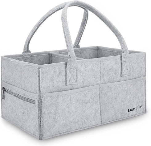 Runsabay. Nursery Basket-Baby Diaper Caddy Organizer for Changing Table-Portable Holder Tote Bag-Car Organizer with Removable Divider-Best Shower ...