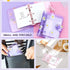 2 Sets Mini Transparent 3 Ring Binder Covers with Daisy Pattern Binder Inner Paper and Pockets Clear Soft PVC Notebook Loose Leaf Binder with Snap...