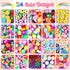 Thrilez 480 Pcs Fruit Flower Polymer Clay Beads, 24 Styles Clay Bead Charms for Bracelets Making, Jewelry Making, Necklace and Earring with Elasti...