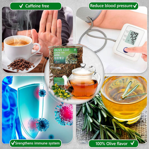 Olive Leaf Tea Loose Leaf – 8 oz Olive Tea – Olive Tea Leaf – Olive Leaf Tea Bulk – Olive Leaf Whole – Caffeine Free – Loose Leaf Herbal Tea - Oli...