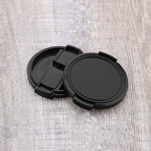 4Pcs 52mm Snap-on Front Camera Lens Cap with Elastic Lens Cap Keeper Fitting Any with 52mm Screw in Filter Thread Camera Black...