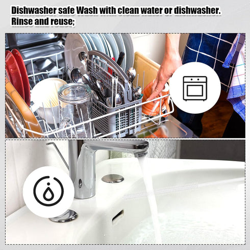 Silicone Straw Brush, 8mm White 9.45in Long Straw Cleaner with Hanging Hole Reusable Straw Washing Tool Bendable Crevice Cleaning Brush Slim Pipe ...