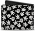 Buckle-Down Men's Disney Wallet, Bifold, Mickey Mouse M Icon Hand Gestures Scattered Black White, Vegan Leather, Multicolor, Standard Size...
