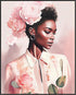 Posterizer 1 pcs-beautiful black woman with flower accessories-Watercolor Art-Afro-American Art Collection-Gift for Women, Fashionistas, Designer ...