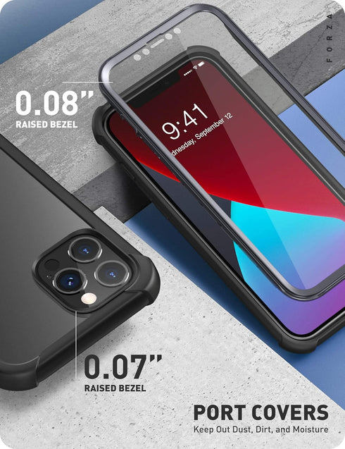 Clayco Forza Series Case for iPhone 12 Pro Max 6.7 inch (2020 Release), Built-in Screen Protector, Dual Layer Rugged Cover with Full-Body Soft TPU...