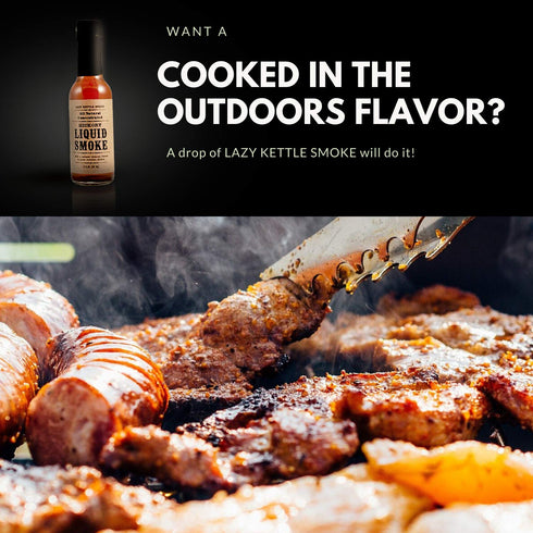 Lazy Kettle Brand All Natural Liquid Smoke | Perfect for Flavoring Meat | Hickory | Used to Flavor Beef Jerky, Steak, Fish, Cheese, Sauces and Mor...