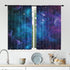 Cinbloo Galaxy Kitchen Curtains Out Space Wall Art Rod Pocket 27.5W x 39L Inch Blue Nebula Universe Room Decor Starry Star Fantasy Night Sky Print...